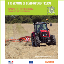 Affiche avec le texte : Programme de developpement rural FEADER (Fond européen agricole pour le developpement rural)