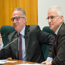 « Le Président de l’ANIA, Jean-Philippe Girard, et Bertrand Hervieu devant l’assemblée générale du CGAAER le 5 février dernier ») © Pascal Xicluna/Min.agri.fr