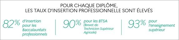 Chiffres clés insertion diplômes de l'enseignement agricole